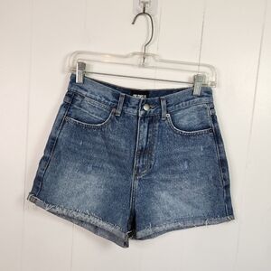 The People Vs High Rise Jeans Shorts Denim Size Small Cuffed Festival Cotton